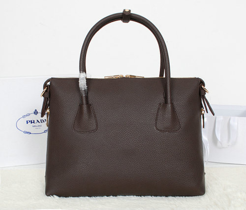 2014 Prada Grainy Calfskin Two-Handle Bag BN0890 coffee for sale - Click Image to Close